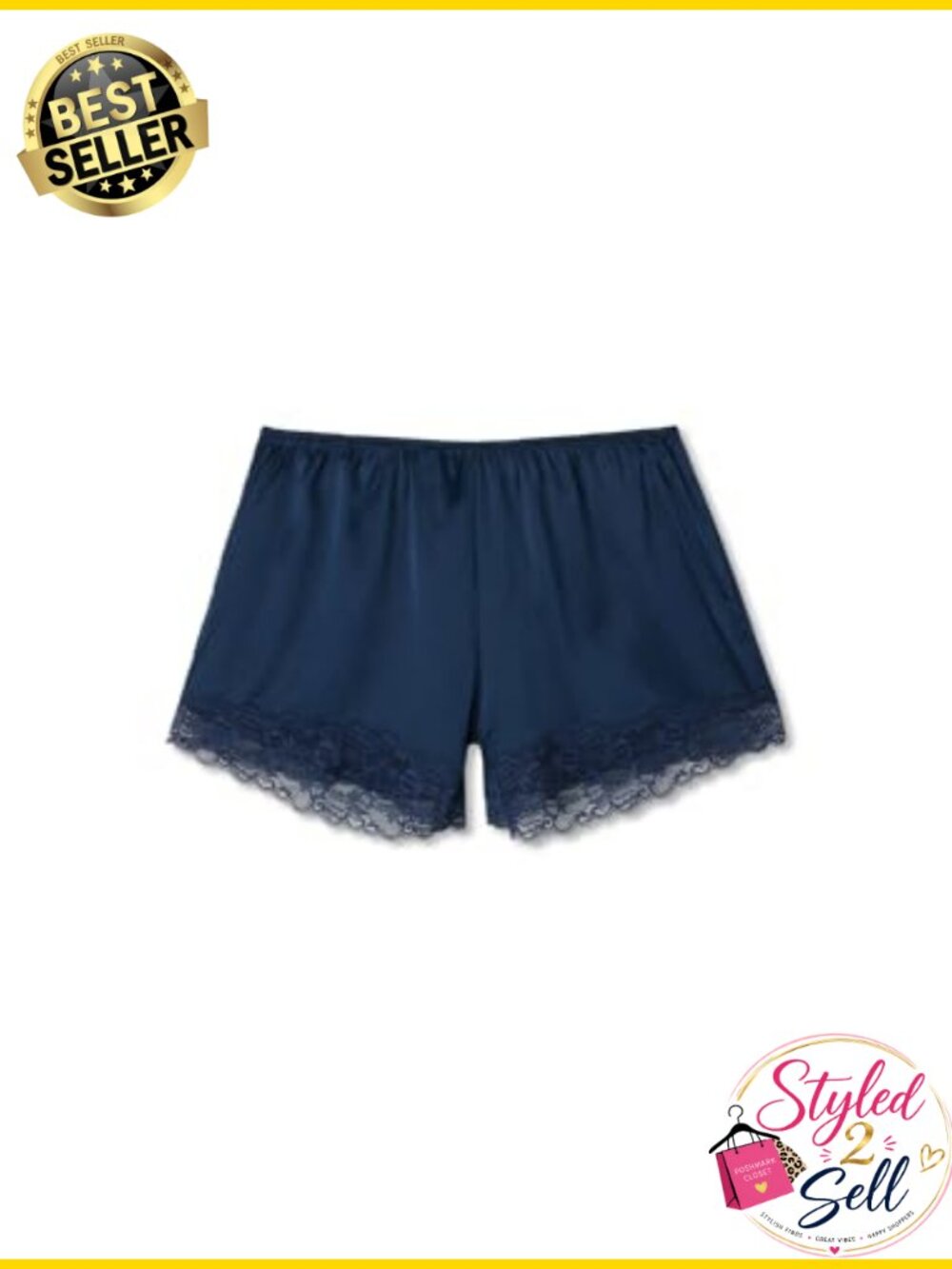 Lace Trim Silk Culotte Shorts